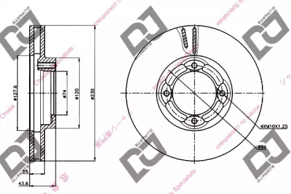 Тормозной диск DJ PARTS BD1284